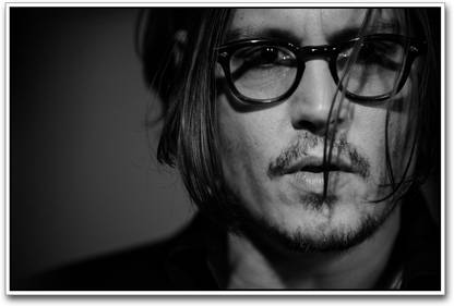 Johnny Depp Black and White Paper Print