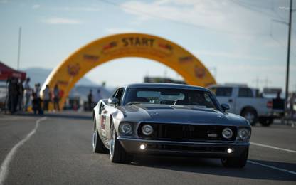 Athah 1969 Ford Mustang Mach 40 Poster Paper Print