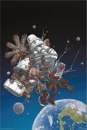 Deadpool spaceship (Officially Licensed) poster Paper Print