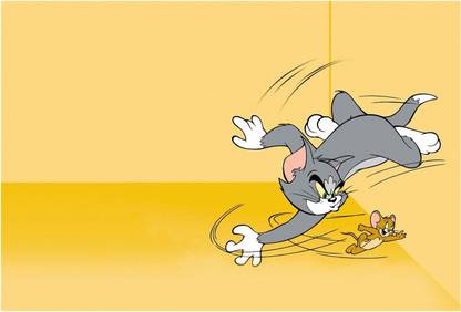 Tom n Jerry Fight Paper Print