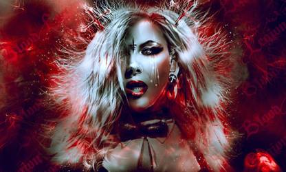 Wall Poster Maria Brink Woman Dark Celebrity Red Blonde Gothic Art Rock Paper Print