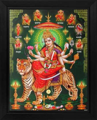 Goddess Amba / Ambaji / Maa Sheravali Poster Paper Print