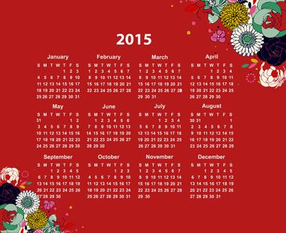 Mesleep 2015 Calendar Painting Without Frame. Canvas Art