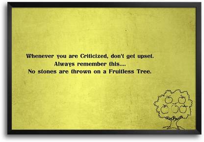 No Stones are Thrown on Fruitless Tree Quote Laminated Framed Paper Print