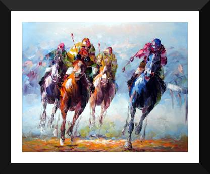 Tallenge - Horse Game-Polo - Premium Quality A3 Size Framed Poster Paper Print