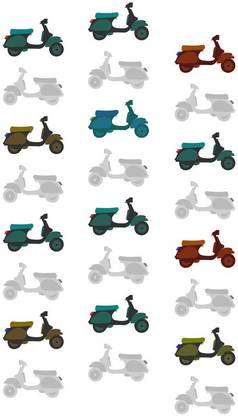 Vespa Pattern Paper Print