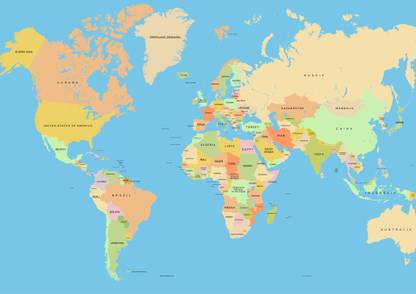 World Political Map 134 Fine Art Print