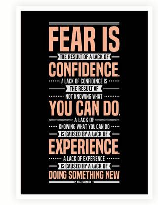 Fear Is The Result Dale Carnegie Inspirational Quotes Paper Print