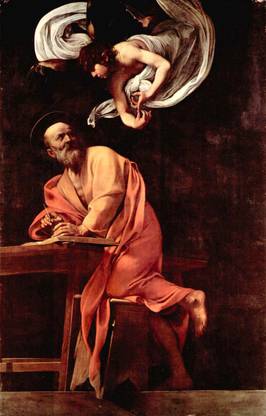 THE MUSEUM OUTLET St. Matthew and the Angel by Caravaggio - Print (24 x 18 Inch) Canvas 24 inch x 18 inch Painting