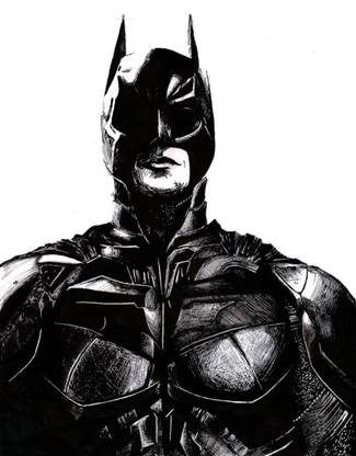 Athah Pop Art Poster Batman Sketch Poster Paper Print Rolled Paper Print
