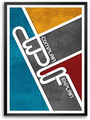 Never Complain Never Explain Typography Wall Decor Framed Poster Paper Print