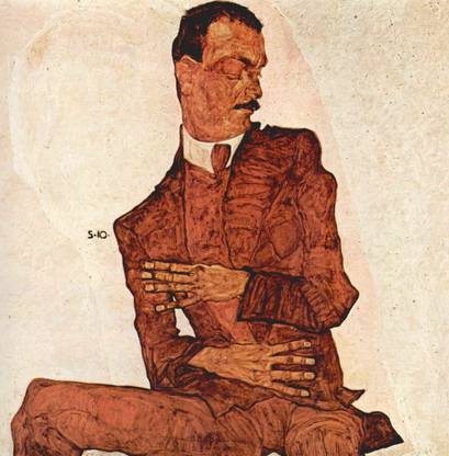 Portrait of Arthur Rossler by Schiele Canvas Art