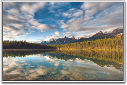 Reflection on Mountain on Water Paper Print