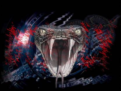Snake fangs poster Paper Print