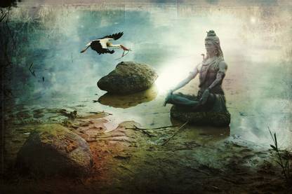 Mntc Lord Shiva Meditation Poster (Paper Print, 31cm x 46 cm) Paper Print