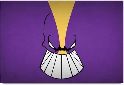 Purple And Yellow Superhero Paper Print