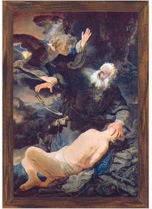 The Angel Prevents the Sacrifice of Isaac (Code Rb3572) Canvas Art