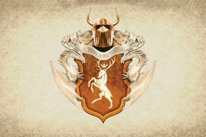 Athah Poster House Baratheon Sigil - Old Parchment Paper Print Rolled Paper Print