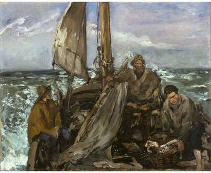 Tallenge Old Masters Collection - The Toilers of the Sea by Édouard Manet - Medium Size Ready To Hang Gallery Wrap Canvas 24 inch x 18 inch Painting