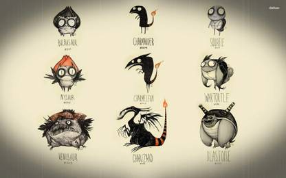 Creepy Pokemon characters Athah Fine Quality Poster Paper Print