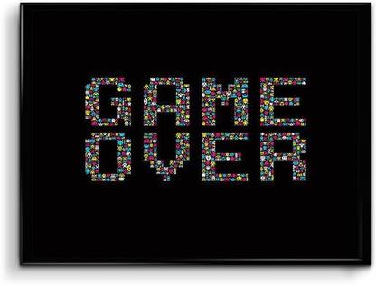 Game Over Minecraft Pattern Paper Print