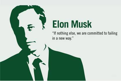 Elon Musk Motivational Quotes Poster Paper Print