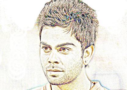 Virat Kohli - Sketch Paper Print