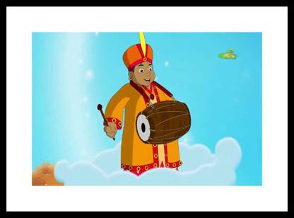 Myimage Kalia of Chota Bheem Cartoon Digital Printing Framed Poster (13.0 inch x 19.0 inch) Paper Print