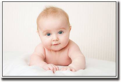 Round face baby with beautiful eyes Fine Art Print