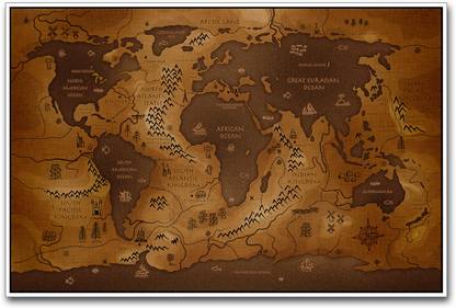 Ancient World Map Paper Print