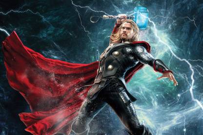 Thour with Hamer Paper Poster 12"x18" Photographic Paper