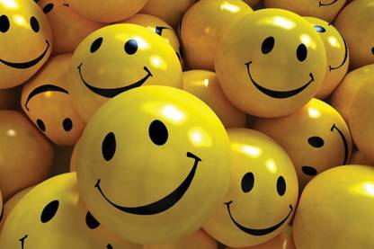 Laughing smiley face poster Paper Print