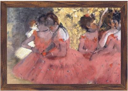 Dancers in Pink Between the Scenes (Code Dg4301) Canvas Art