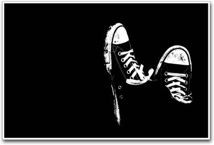 Black Canvas Shoes Paper Print