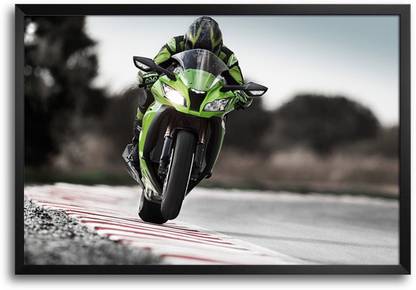 RangeeleInkers Kawasaki Zx10R Laminated Frame Poster Paper Print