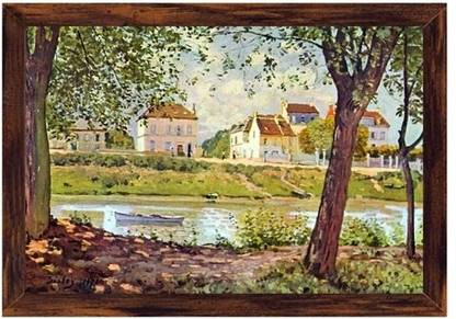 Village on the Banks of the Seine (Code SI 4713) Canvas Art