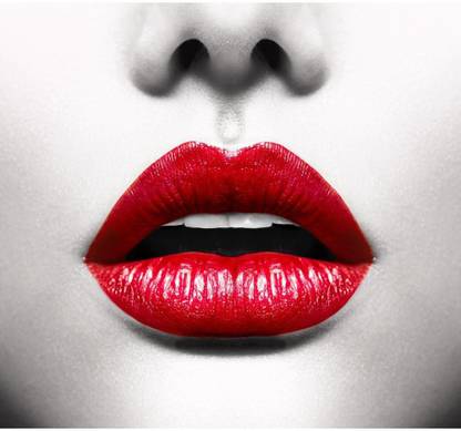 Sexy Lips With Red Open Mouth Unframed Art Print Canvas Art