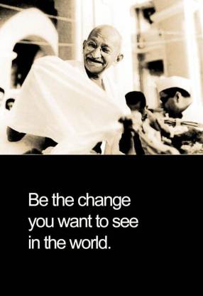 Posterhouzz Poster Gandhiji - Be the Change Paper Print