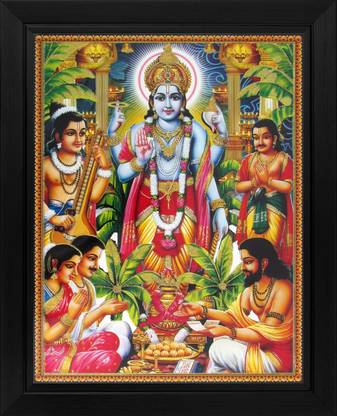 Lord Satyanarayan / Shree Satya Narayan Poster Paper Print