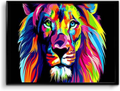 Graphical Lion Canvas Art