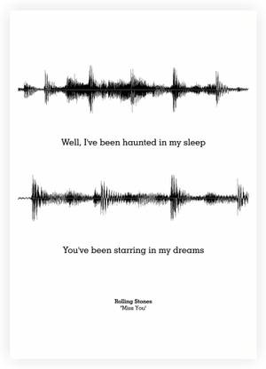 Rolling Stones "Miss You" Lyrics Quotes Paper Print