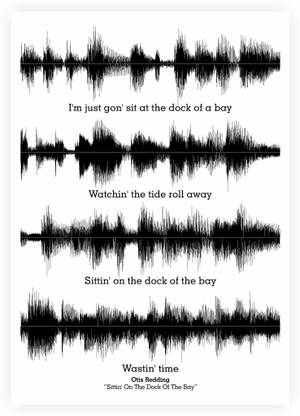 Otis Redding "Sittin' On The Dock Of The Bay" Lyrics Quotes Paper Print