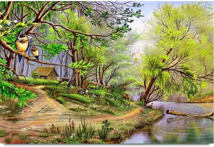 Beautiful Forest Habitat Nature Art & Painting Paper Print