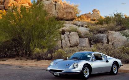 Athah Silver Ferrari Dino Poster Paper Print