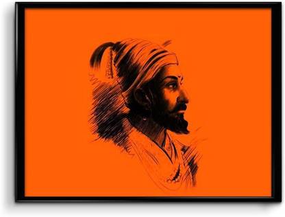 Shivaji Maharaj Sketch Paper Print