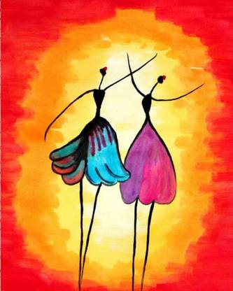 Canvas Painting without Frame - Two Ladies Canvas Art