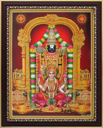 Lord Venkateswara / Tirupati Balaji with Laxmi Poster Paper Print - Art ...