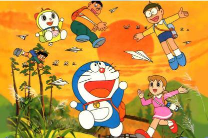 Doraemon Cartoon Poster Paper Print