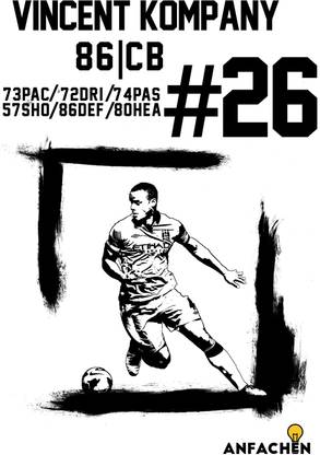 Vincent Kompany Das Design 1 Fine Art Print