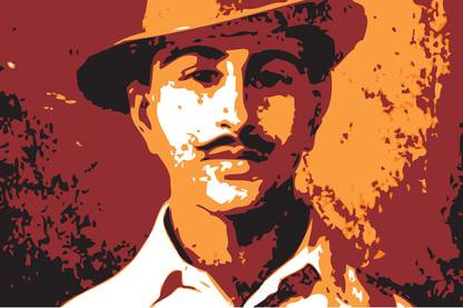 Bhagat Singh - Red Paper Print
